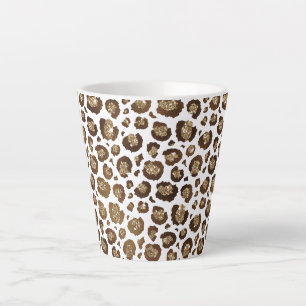 Gold Glitzer Leopard Print Milchtasse