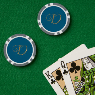 Gold Glitzer Letter D Pokerchips