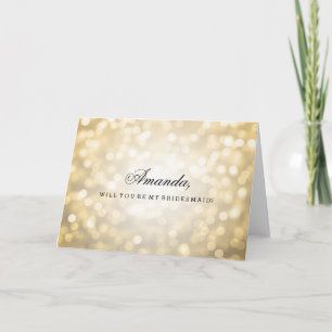 Gold-Glitzer-Leuchten sind meine Bridesmaid Einladung