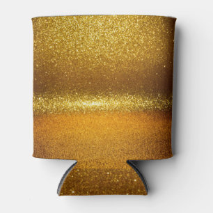 Gold Glitzer Lichter, weiße Weihnachtsstruktur. Dosenkühler