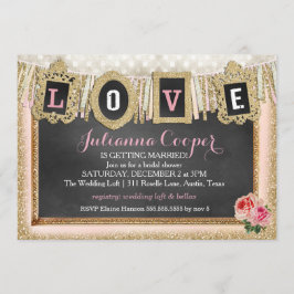 Gold Glitzer Liebe Banner Brautparty Einladung