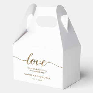 Gold Glitzer Liebe Skript Luxe Wedding Geschenkschachtel
