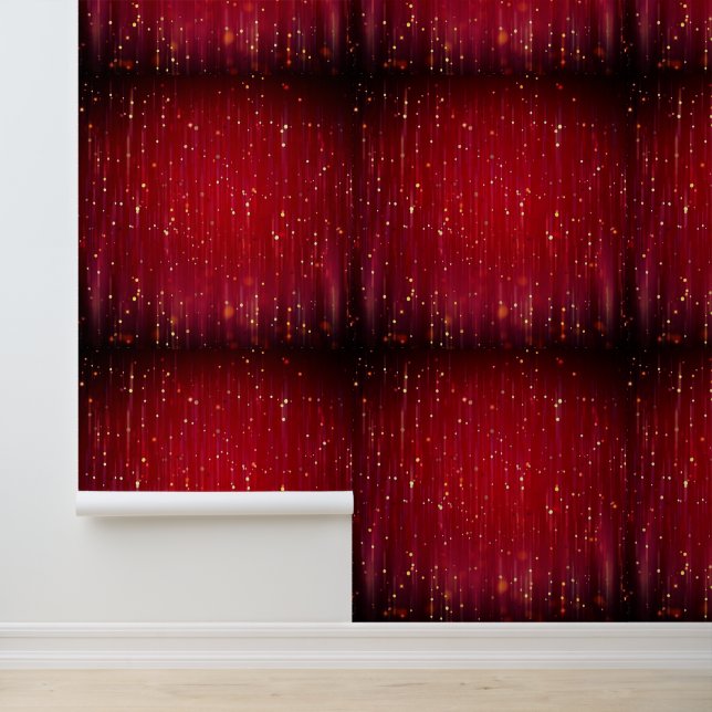Gold Glitzer Lights Black und Red Tapete (Anwendung)