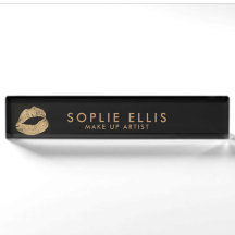Gold Glitzer Lippen Schwarzen Personalisierungsnam