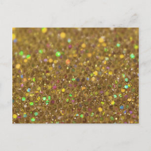Gold Glitzer Look Artwork Postkarte