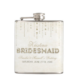 Gold Glitzer Look Bridesmaid Flask Flachmann