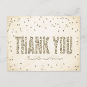 Gold Glitzer Look Confetti Dots Hochzeit Vielen Da Postkarte