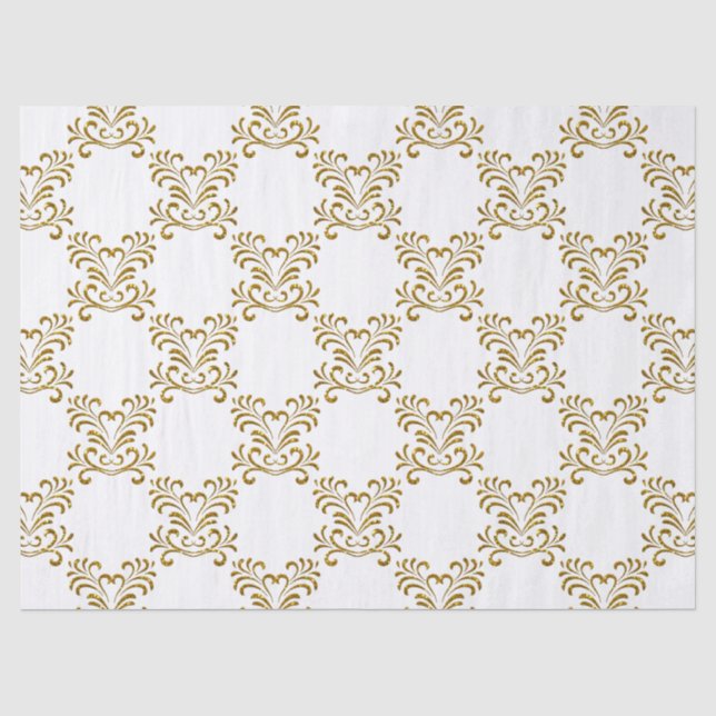 Gold Glitzer Look Elegantes Muster Seidenpapier (Vorderseite)