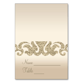 Gold Glitzer Look Hochzeitskarten Tischnummer