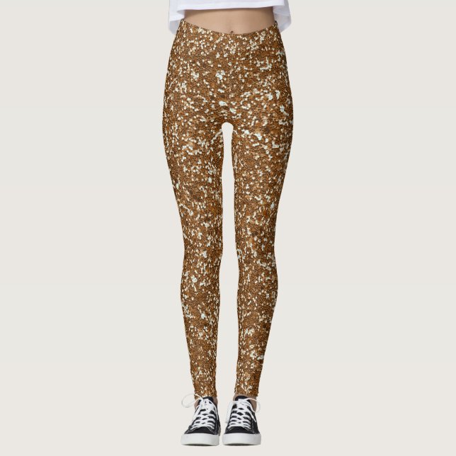 Gold Glitzer Look Leggings (Vorderseite)