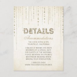 Gold Glitzer Look Wedeldetails Card Begleitkarte
