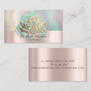 Gold Glitzer Lotus Farbenfrohe holografische Tinte Visitenkarte