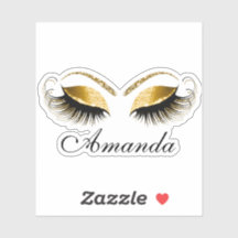 Gold Glitzer Makeup Artist Lashes Name