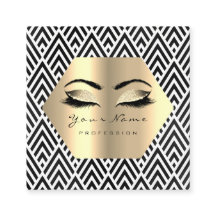 Gold Glitzer Makeup Lashes Schwarz-weiß Zickzack