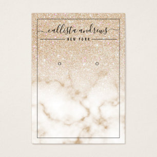 Gold Glitzer Marble Ombre Earring Display Card