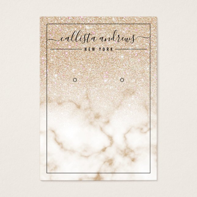 Gold Glitzer Marble Ombre Earring Display Card (Vorderseite)