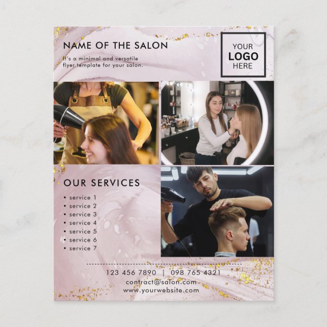 Gold Glitzer Minimalistisches Marketing Flyer für  (Vorne)