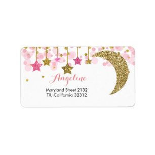 Gold Glitzer Modern Modern Address Label Adressaufkleber