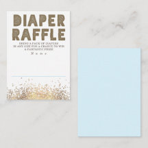 Gold Glitzer Moderne Windeln Raffle Baby Dusche