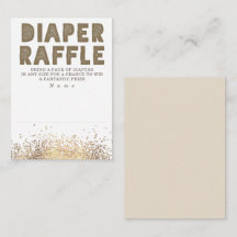 Gold Glitzer Moderne Windeln Raffle Baby Dusche