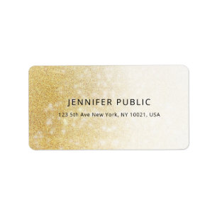 Gold Glitzer Modernes Einfaches Template Beruflich Adressaufkleber