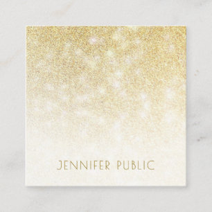 Gold Glitzer Modernes, Minimalistisches Design Quadratische Visitenkarte