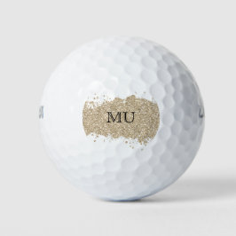 Gold Glitzer Monogram Golf Ball