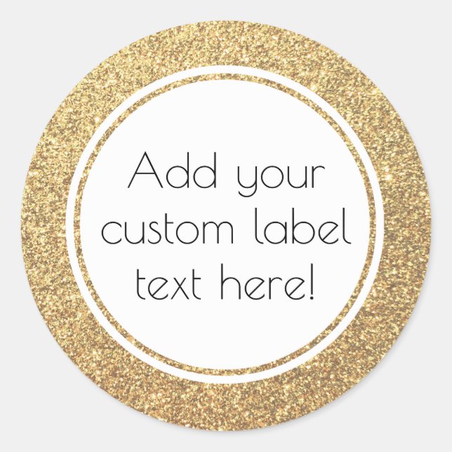 Gold Glitzer Muster Custom Craft Gefallen Hochzeit Runder Aufkleber (Vorderseite)