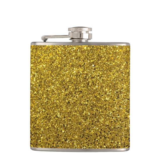 Gold-Glitzer-Muster Flachmann (Vorderseite)