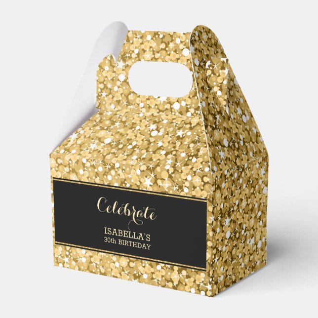 Gold-Glitzer-Muster Geschenkschachtel (Vorderseite)