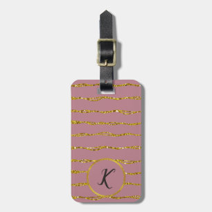 Gold-Glitzer-Muster und Blush-Pink-Gepäckmarke Gepäckanhänger