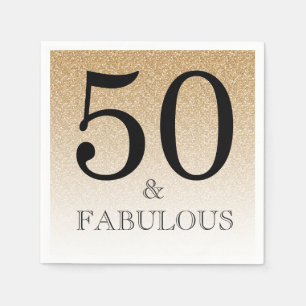 Gold Glitzer Ombre 50 und fabelhaft 50. Geburtstag Serviette