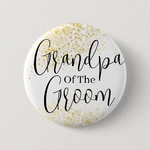 Gold Glitzer Opa of Groom Hochzeitsknopf Button