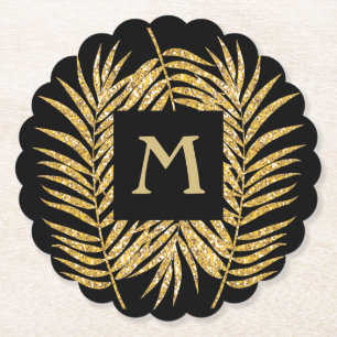 Gold Glitzer Palm Fronds Untersetzer
