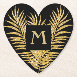 Gold Glitzer Palm Fronds Untersetzer