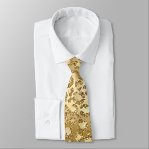 Gold Glitzer Party Leopard Print Neck Krawatte