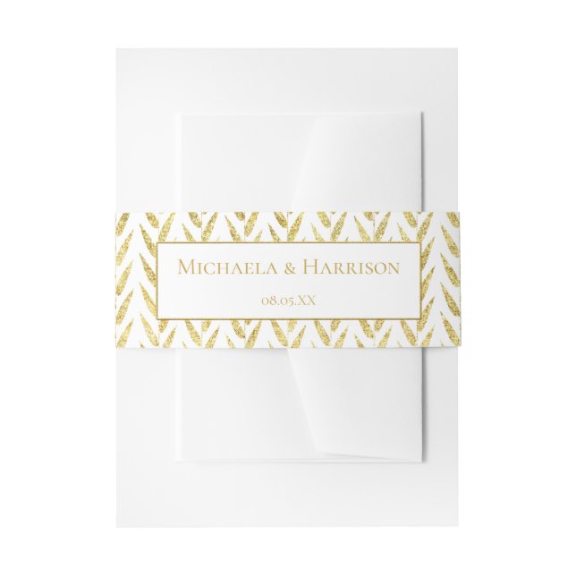 Gold Glitzer Pattern Stationery Bauchband Einladungsbanderole (Vorderseite Beispiel)