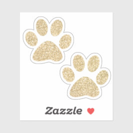 Gold Glitzer Paw Prints Aufkleber