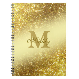 Gold Glitzer personalisiert iPhone/iPad Gehäuse Notizblock