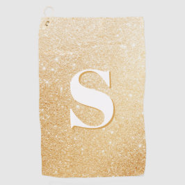 Gold Glitzer Personalisiert Monogram Golf Handtuch