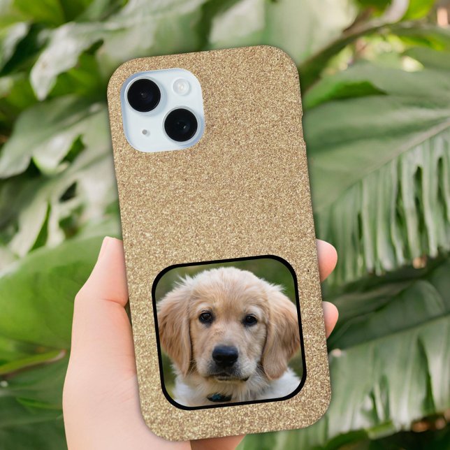 Gold Glitzer Pet Dog Foto Case-Mate iPhone Hülle (Von Creator hochgeladen)