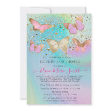 Gold Glitzer Pink Butterfly Drive by Baby Shooter