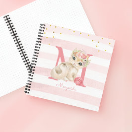 Gold Glitzer Pink Cat Girl Daily Sketchbook Notizbuch
