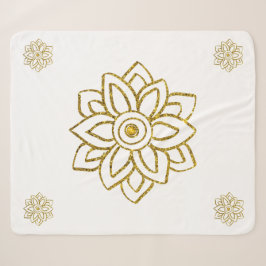 Gold Glitzer Poinsettia Jewel White Sherpadecke