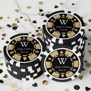 Gold Glitzer Poker Chip Casino Hochzeit