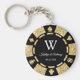 Gold Glitzer Poker Chip Casino Hochzeitsfeier Gefa Schlüsselanhänger