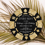 Gold Glitzer Poker Chip Casino Night Party Einladung<br><div class="desc">Feiern Sie stilvoll mit diesen trendigen Casino-Nachteinladungen. Das Design ist leicht mit Ihrer eigenen Formulierung zu personalisieren und Ihre Familie und Freunde werden begeistert sein,  wenn sie diese fabelhaften Party-Einladungen erhalten.</div>