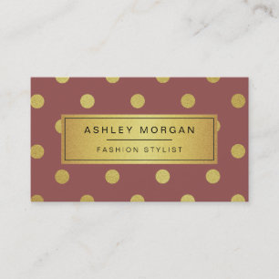 Gold Glitzer Polka Dots - Marsala Roter Wein Farbe Visitenkarte