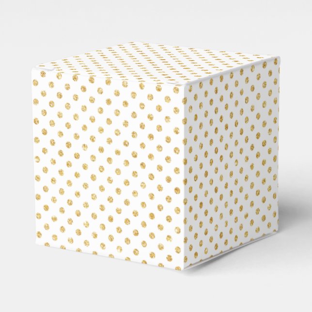 Gold Glitzer Polka Dots Muster Geschenkschachtel (Vorderseite)