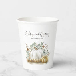 Gold Glitzer Pumpkins Elegante Herbstfeier Pappbecher